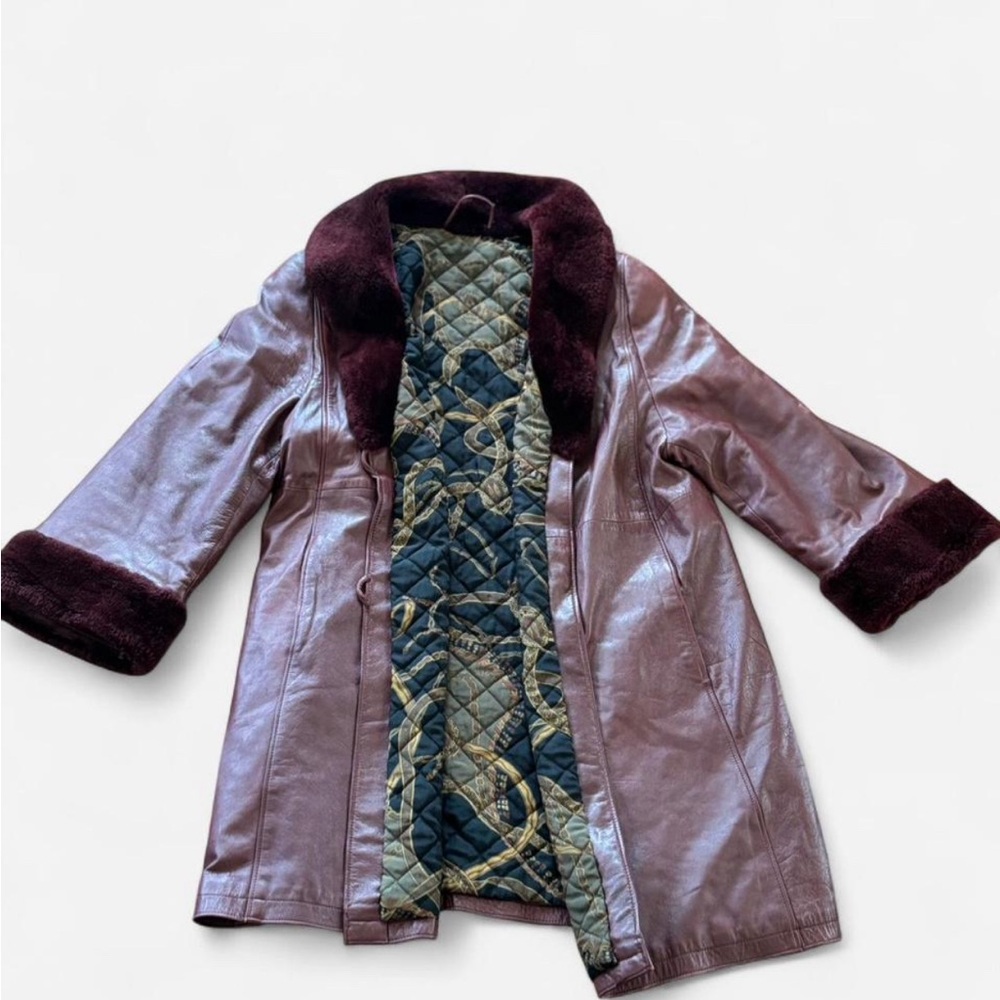 *RARE* Ralph Lauren Burgundy Leather Coat